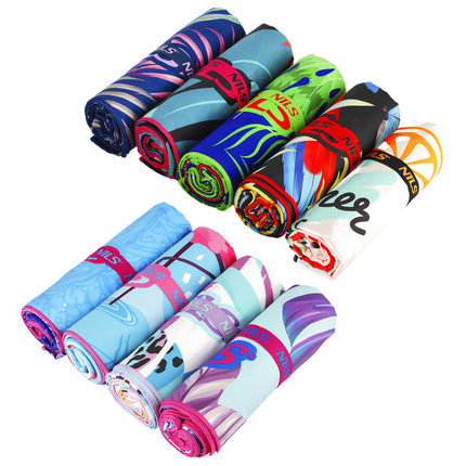 Microfibre Towel, Floral Design, 160x80 cm