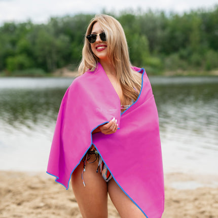 Microfibre Towel Pink-Blue 140x70 cm