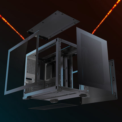 Mid Tower PC Case – Dual Chamber, Tempered Glass, ATX