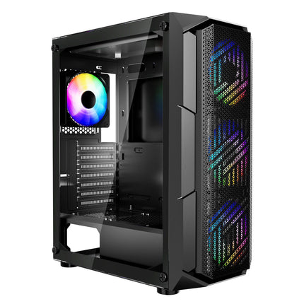 Mid-Tower PC Case, Tempered Glass, 4x120mm ARGB Fans