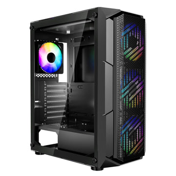 Mid-Tower PC Case, Tempered Glass, 4x120mm ARGB Fans