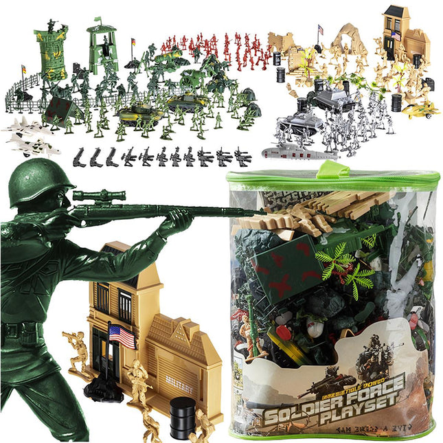 Military Base Toy Set, 300 Pieces, Soldiers & Tanks