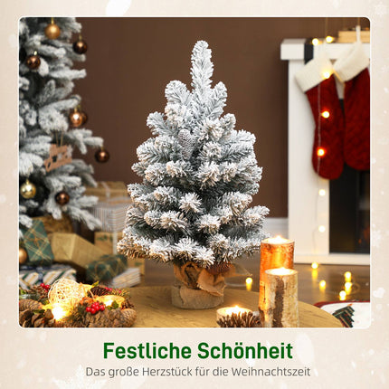 Mini Artificial Christmas Tree 60 cm with Snow, Pinecones