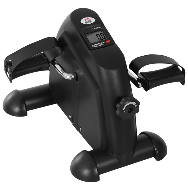 Mini Bike Pedal Trainer, LCD Display, Cast Iron, Black