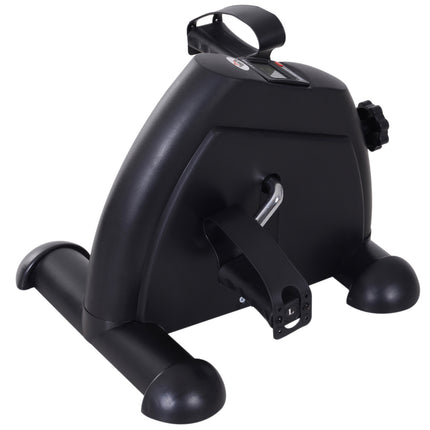 Mini Bike Pedal Trainer, LCD Display, Cast Iron, Black