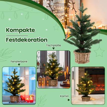 Mini Christmas Tree with LED Lights, 48cm, PE Material