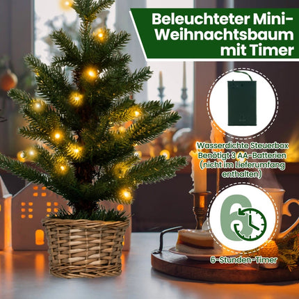Mini Christmas Tree with LED Lights, 48cm, PE Material