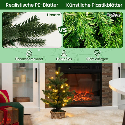 Mini Christmas Tree with LED Lights, 48cm, PE Material
