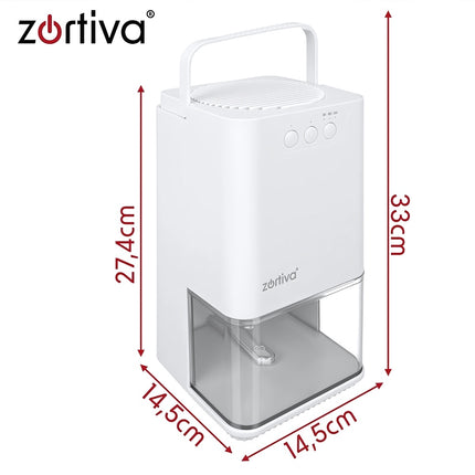 Mini Dehumidifier with 1400 ml Tank, Timer and 7-Colour LED, 380 ml/Day, White