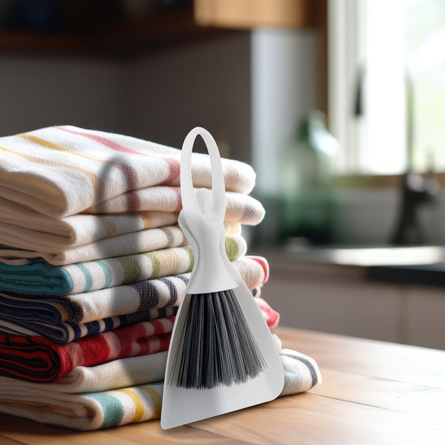 Mini stoffer en blik set, 4-pack, compact ontwerp