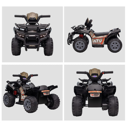 Mini Electric Quad ATV for Toddlers, LED Lights, Black