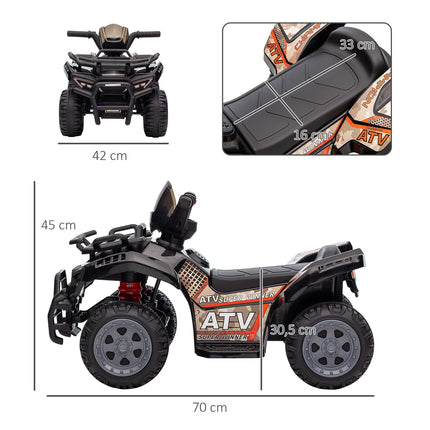 Mini Electric Quad ATV for Toddlers, LED Lights, Black