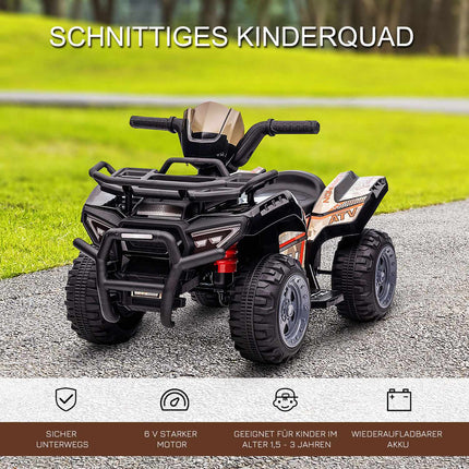 Mini Electric Quad ATV for Toddlers, LED Lights, Black