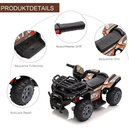 Mini Electric Quad ATV for Toddlers, LED Lights, Black