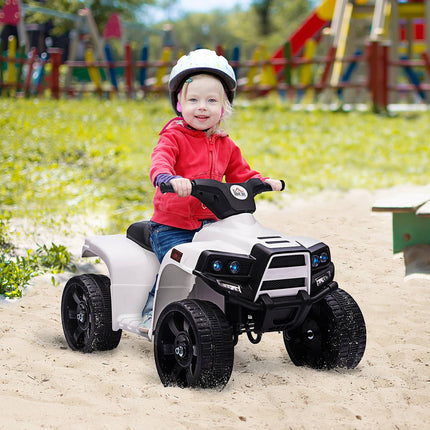 Children's Electric ATV - Mini Quad with Headlight, Black/White