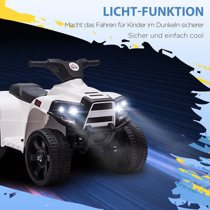 Children's Electric ATV - Mini Quad with Headlight, Black/White