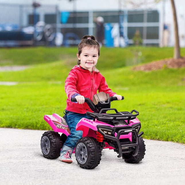 Electric Mini Quad ATV for Kids, LED Lights, Pink