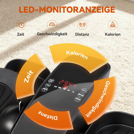 Mini Elliptical Trainer, 12 Speeds, LED Display, Remote Control