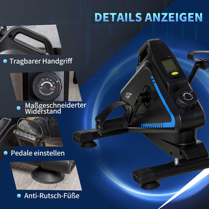 Mini exercise bike with 5 resistance levels, LCD display