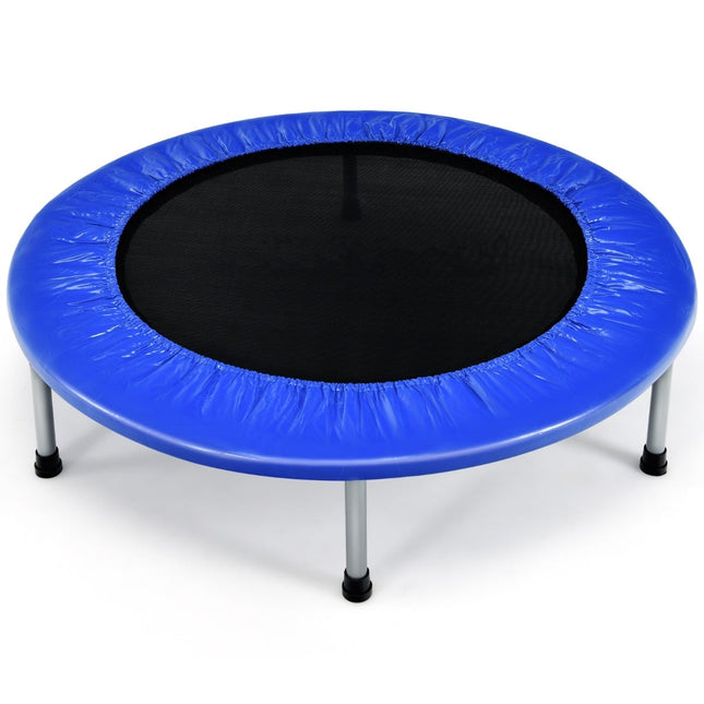 Mini Fitness Trampoline, 97 cm, Foldable, Blue, 150 kg Capacity