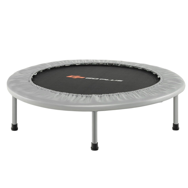 Mini Fitness Trampoline, Foldable, 97cm, 150kg Capacity, Grey