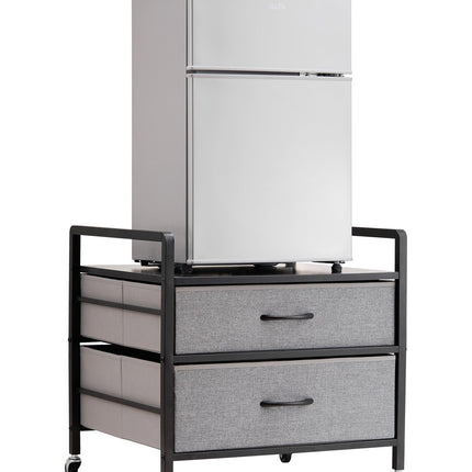 Mini Fridge Stand with 2 Drawers, Wheels, 176 lb
