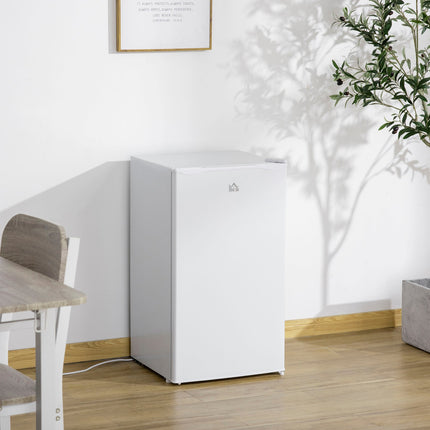 Mini Fridge with Freezer, 91L Capacity, Quiet, White