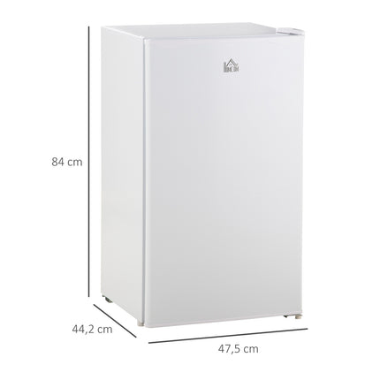 Mini Fridge with Freezer, 91L Capacity, Quiet, White