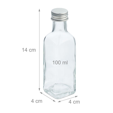 Mini Glass Bottles with Screw Cap – 100 ml Set