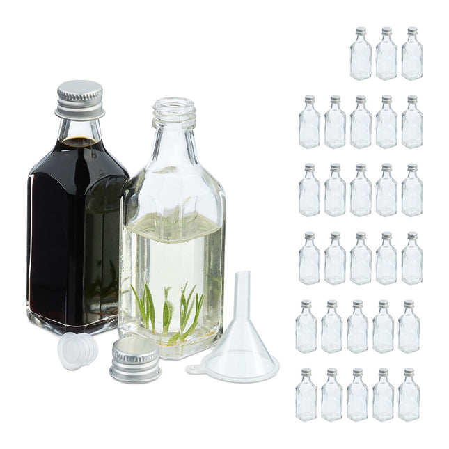 Mini Glass Bottles with Screw Cap – Set of 12