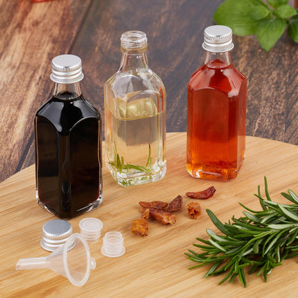 Mini Glass Bottles with Screw Caps – Set of 12