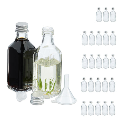 Mini Glass Bottles with Screw Caps – Set of 12