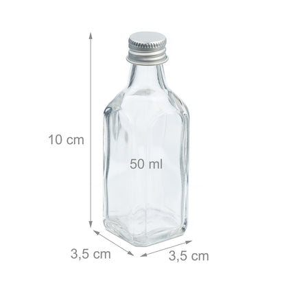 Mini Glass Bottles with Screw Caps – Set of 12