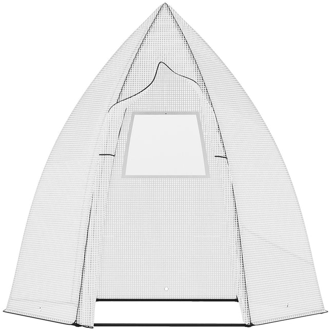 Mini greenhouse with roller door, 160x140x180 cm, White
