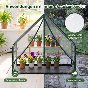 Mini Greenhouse with Metal Frame and Waterproof Mat