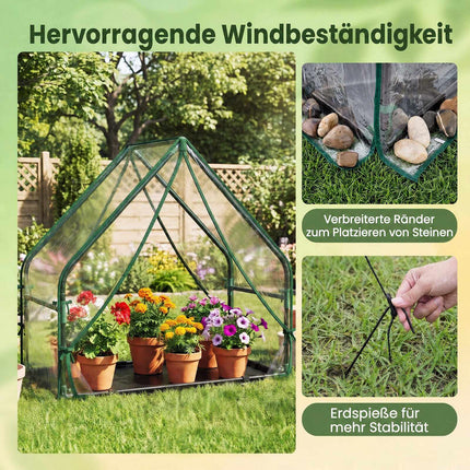 Mini Greenhouse with Metal Frame and Waterproof Mat
