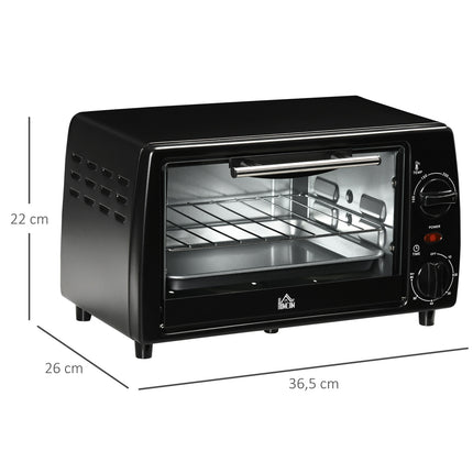 10L Mini Electric Oven, 750W, Timer, 230°C, Black