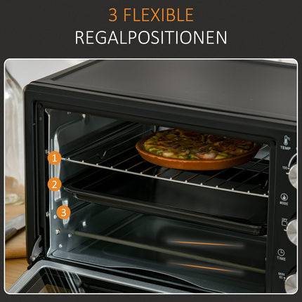 Mini oven 21L – 3 positions, 100°C-230°C, black/silver