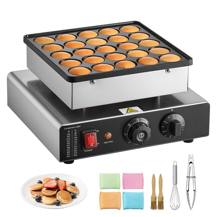 Mini Pancake Maker, 25-Cavity 43mm, Temp Timer Control