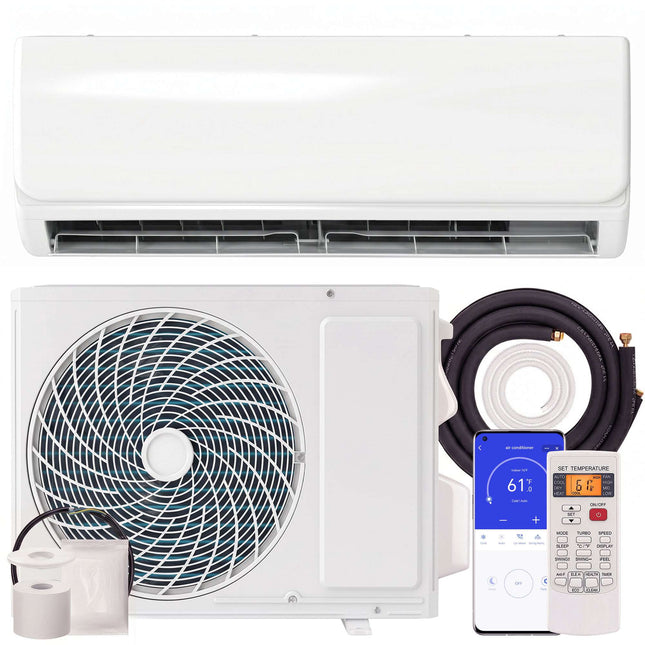 Mini Split AC Heat Pump, 9000 BTU WiFi Inverter Kit