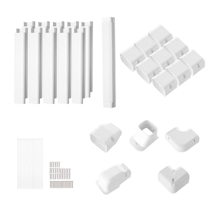 Mini Split Line Set Cover 5.4m, PVC 75x60mm White