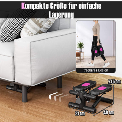 Mini Stepper with Resistance Bands, Adjustable Intensity