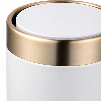 Mini Table Bin, 1.5L, White Metal Swing Lid