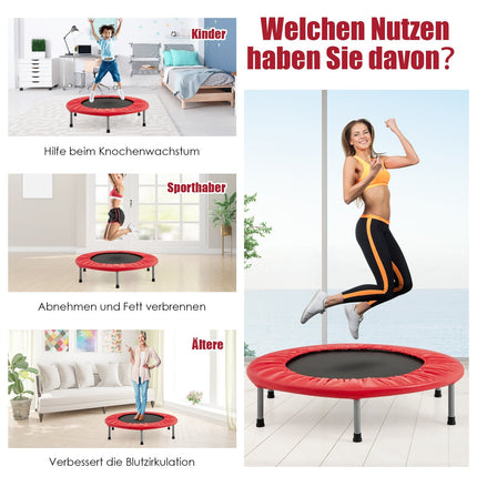 Mini Trampoline, Foldable, 97cm, 150kg Capacity, Red