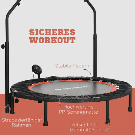 Fitness Mini trampoline, 102 cm, adjustable handle, 100 kg capacity