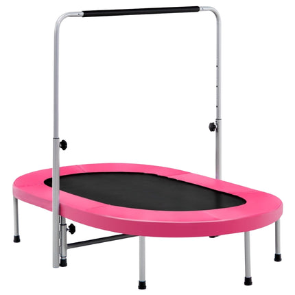 Mini Trampoline with Adjustable Handle, 2-Person, Pink