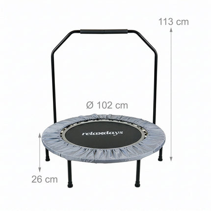 Mini Trampoline with Safety Bar, 102 cm Diameter