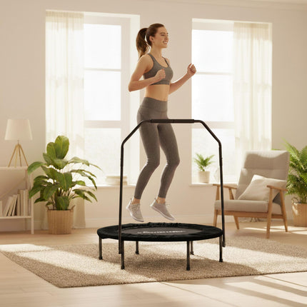 Mini Trampoline with Safety Bar, 102 cm Diameter