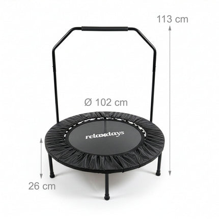 Mini Trampoline with Safety Bar, 102 cm Diameter