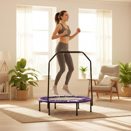 Mini Trampoline with Safety Bar, 102 cm Diameter